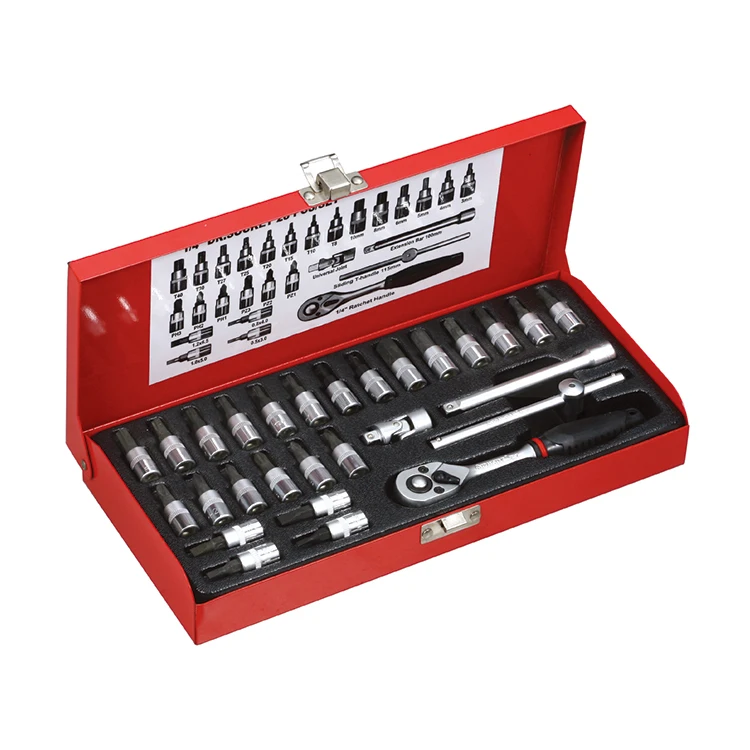 Оптовая продажа, индивидуальные, хорошего качества, 29 шт., 1/4 дюйма, Набор торцевых головок dr. socket, инструменты