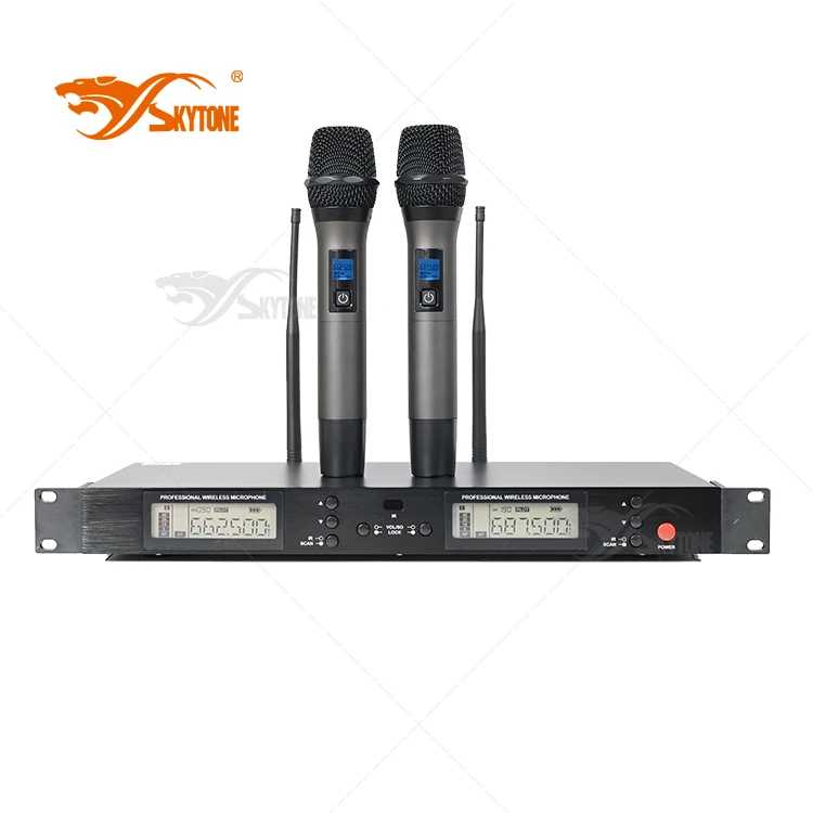 A11 dual channel handheld wireless microphone UHF adjustable