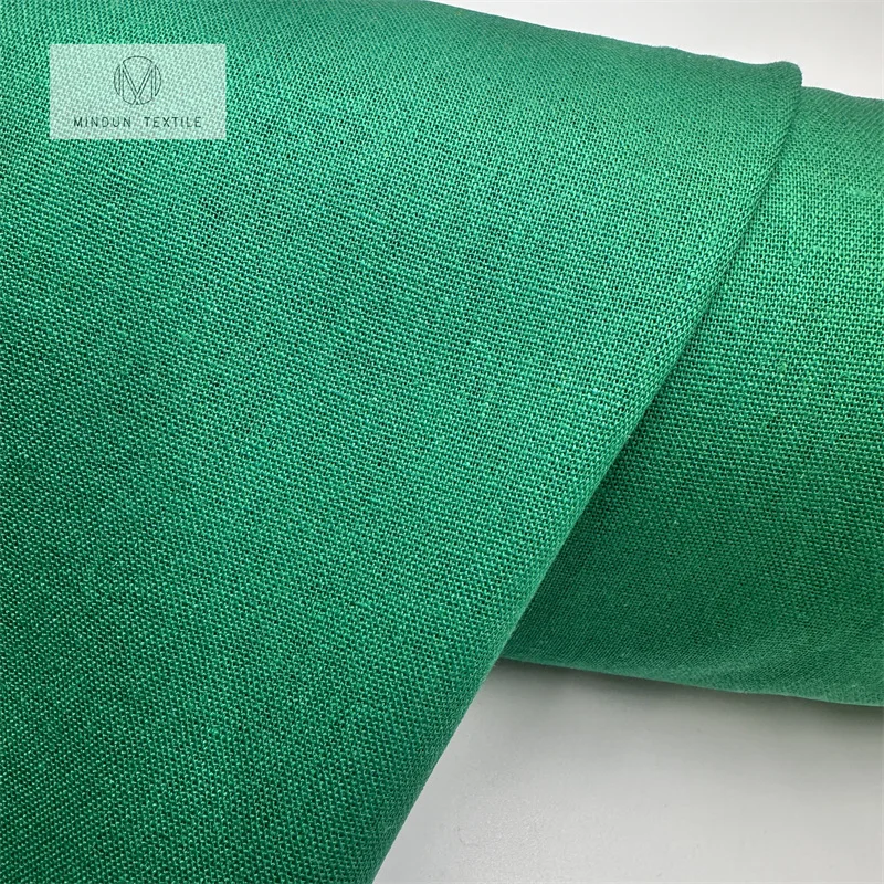 Mindun Bulk Wholesale Medium Spring Linen Polyester Natural Dress Shirting Blended Fabric by the Yard for Clothing