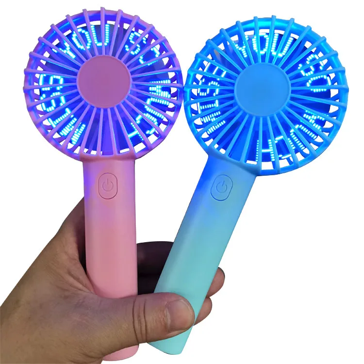 
Display Message Led Hand Fan USB Charging Fan With Phone Holder 