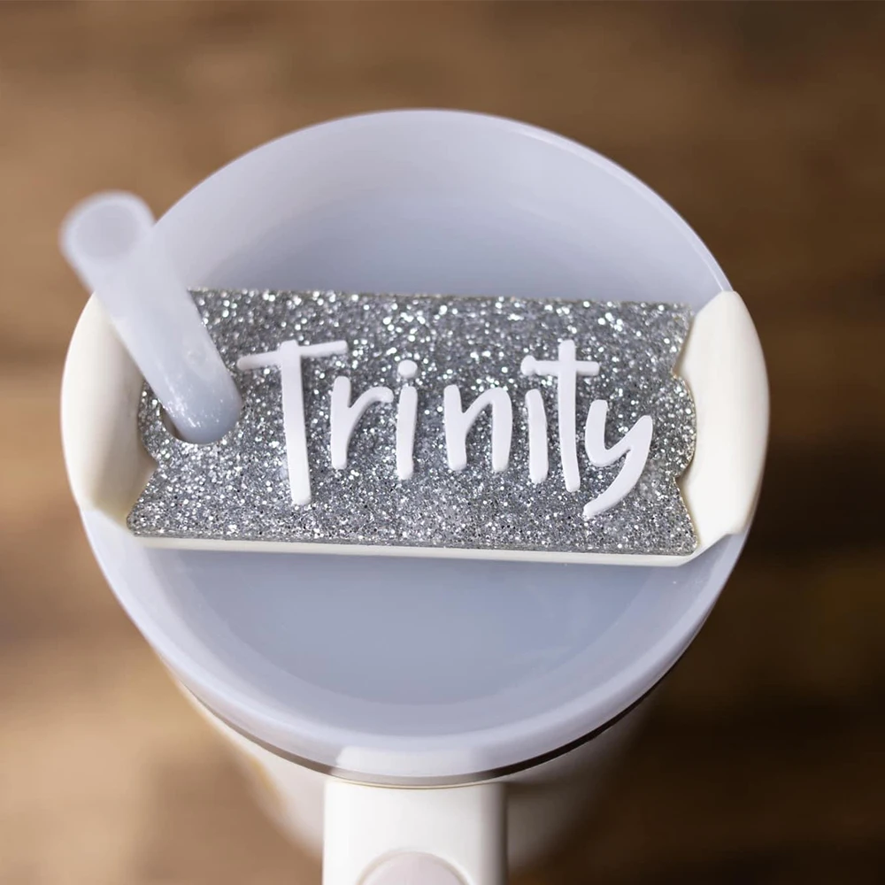 Room Restaurant Bar Shop Cafe Office laser engraving Acrylic white blank sublimation 40oz Lid topper Name Tag