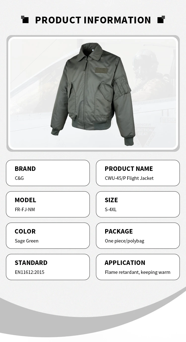 Pilot Flight Jacket Nomex Cwu Jacket