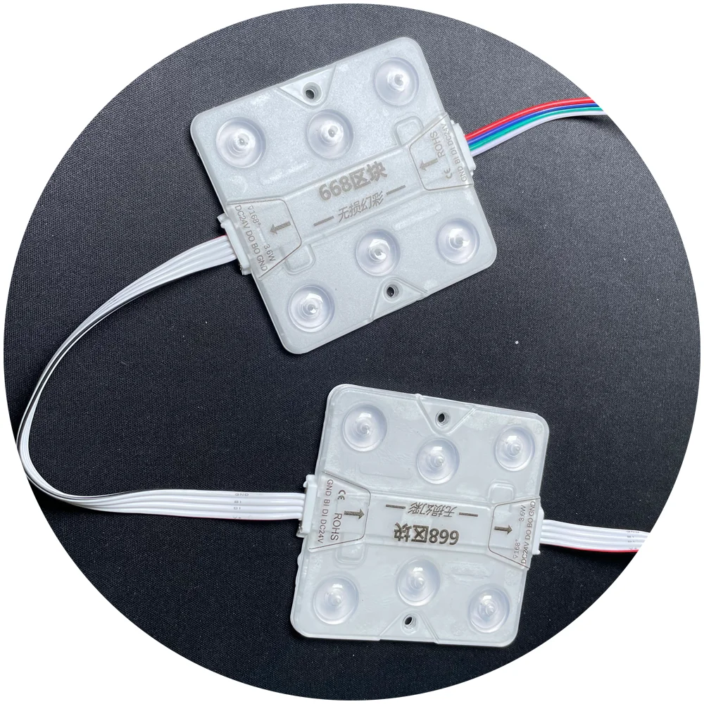 RGB programming advertising logo sign 68x68mm 6leds cuttable 160 degree backlighting light box display DC24V module led