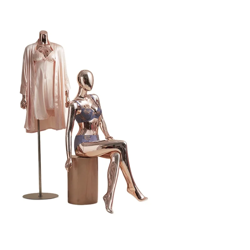 
the body shop high quality fashion full body electroplating rose gold cheap mannequin 