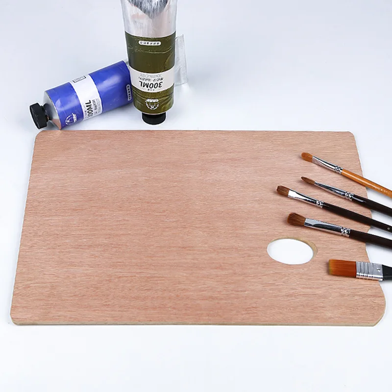 Customized wooden oil painting paint palette wooden belt hand-held palette oil painting palette box