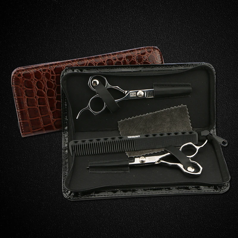 Feilong 6 Inch Salon Hairdressing Cutting and Thinning Barber Scissors Hair Stainless 420 Adjustable Mirror Poish Curved 51-52