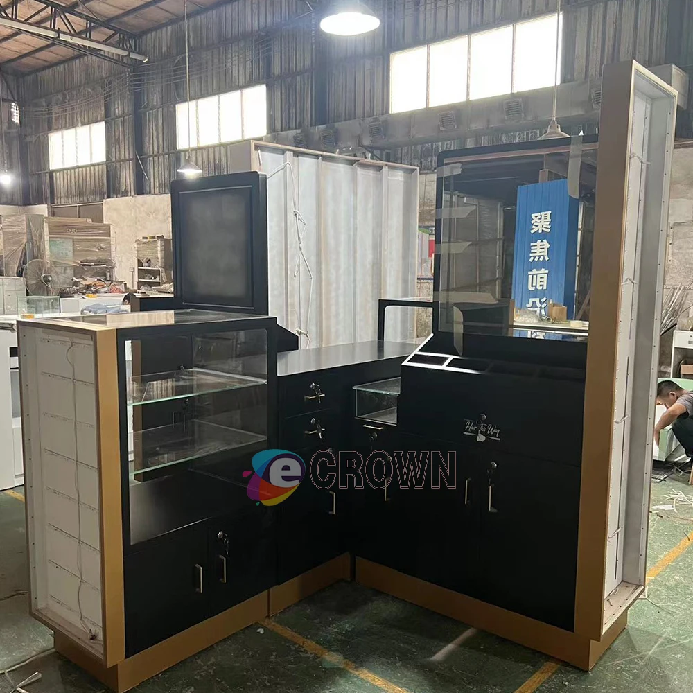 20+ Years Shenzhen Manufacturer High End Mdf Metal Beauty Dressing Kiosk Design Odm Men Suit Briefcase Display showcase ODM