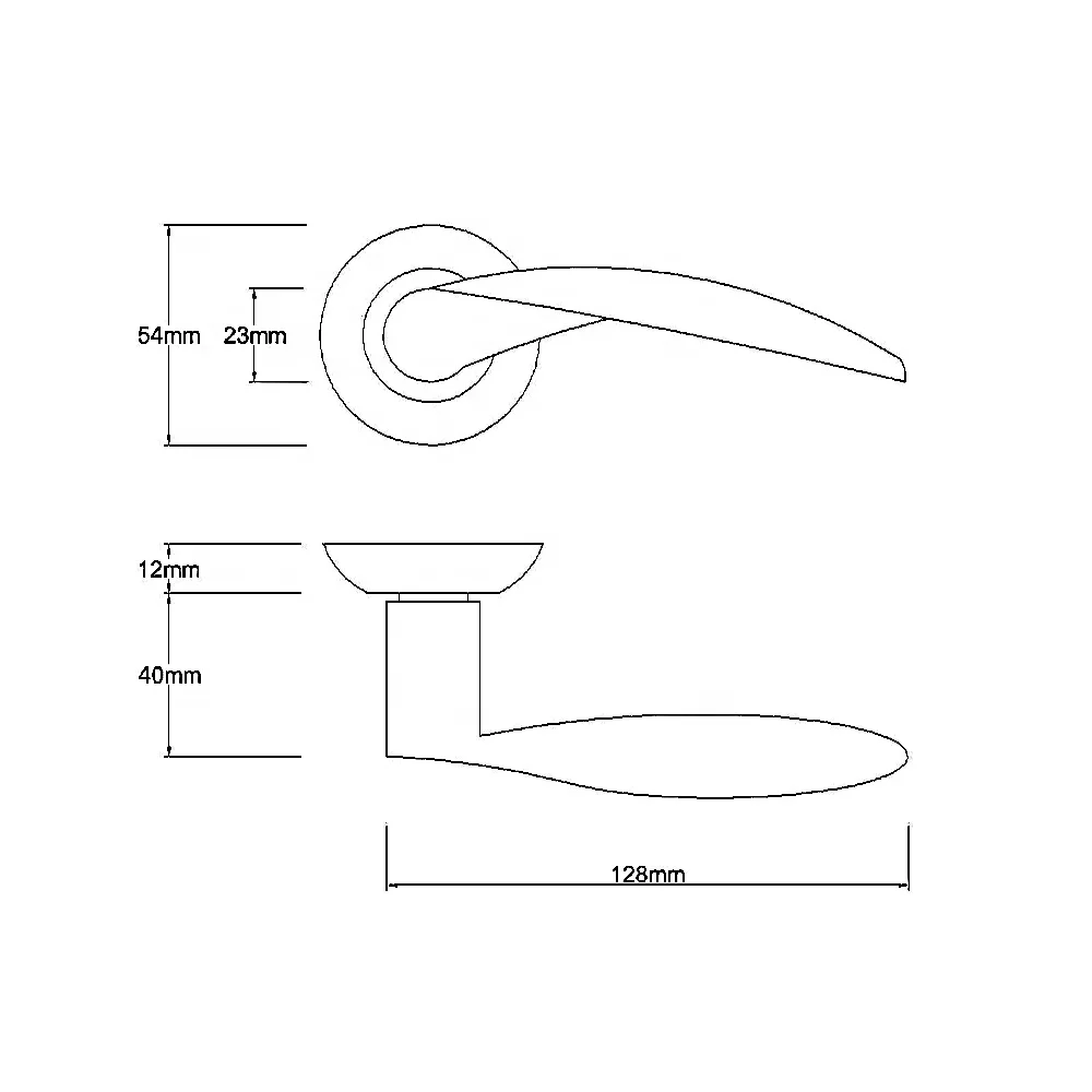 Full aluminum door handles,Bedroom bathroom door handles, European style round base door handles
