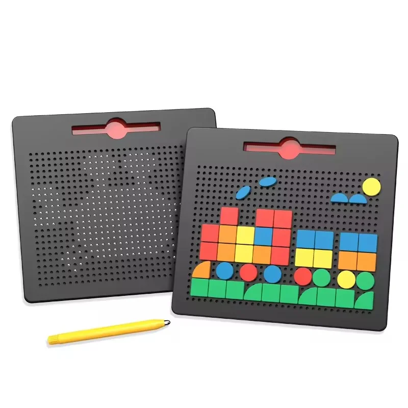 MAGNETIC BEADS DRAWING BOARD WITH MAGNETIC PEN AND PUZZLE educational toys for kids