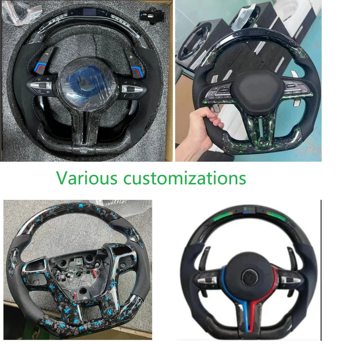Custom Led Carbon Fiber Steering Wheel for 2016 ford fiesta ST MK7 MK7.5 with LED shift lights Steering Wheel 2009-2017