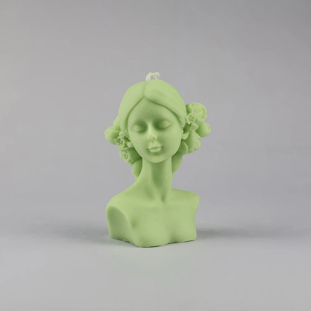 100% soy wax, parafin wax home deco Wholesale DIY Silicone Mold Candle Making Palming Girl Candle Mould Gift