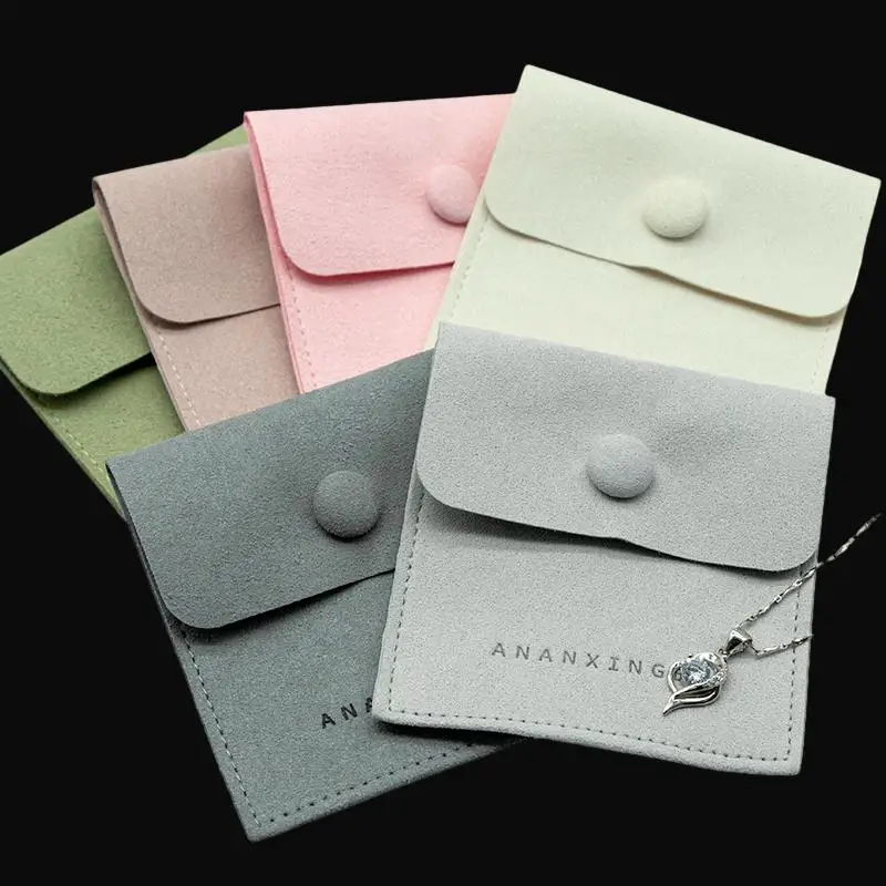 Jewelry Lipstick ID Card Storage Microfiber Bag Custom Logo Printed Emboss Colors With Closed Magnet Dust Microfiber Pouch