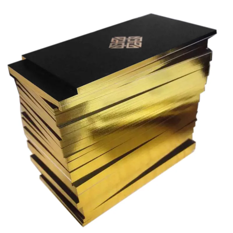 Luxury Custom Printing Gold Foil Greeting Gift Invitation Edge Brush Color Business Creative Postcard Paper Card