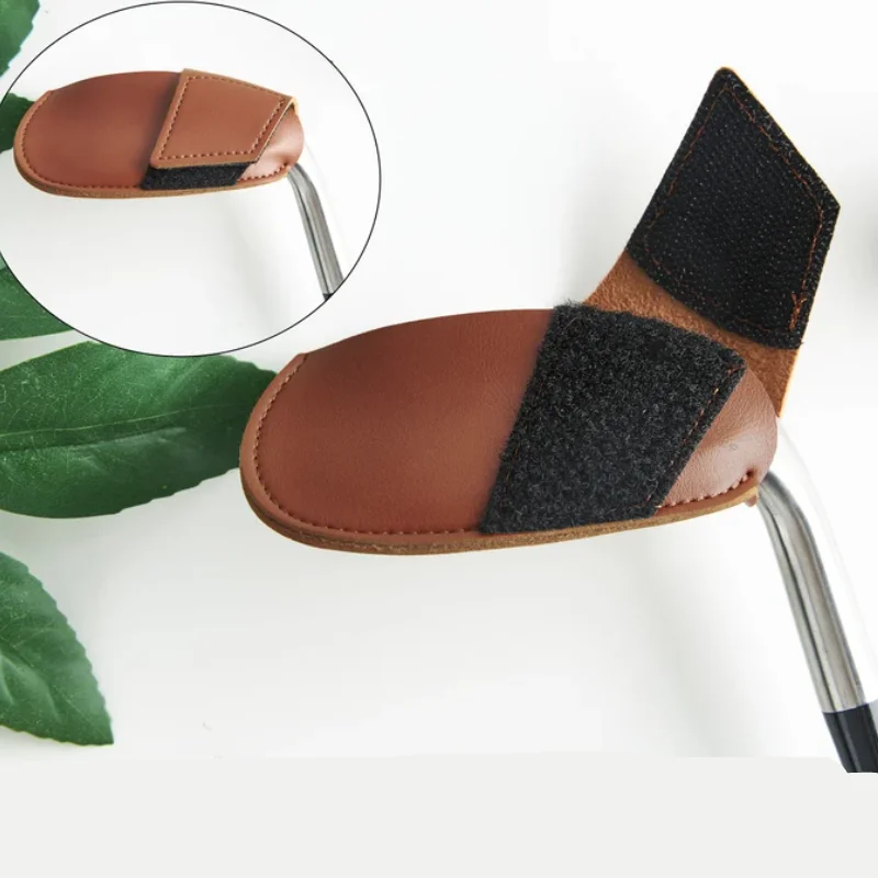 Portable Synthetic Leather Golf Club Iron Head Covers Customized Classic Golf Putter Protective Sleeve