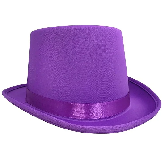 Adult Purple Tall Top Hats Magician Butler Formal Costume Top Hat Halloween Accessories For Role Playing Themed Parties Festival