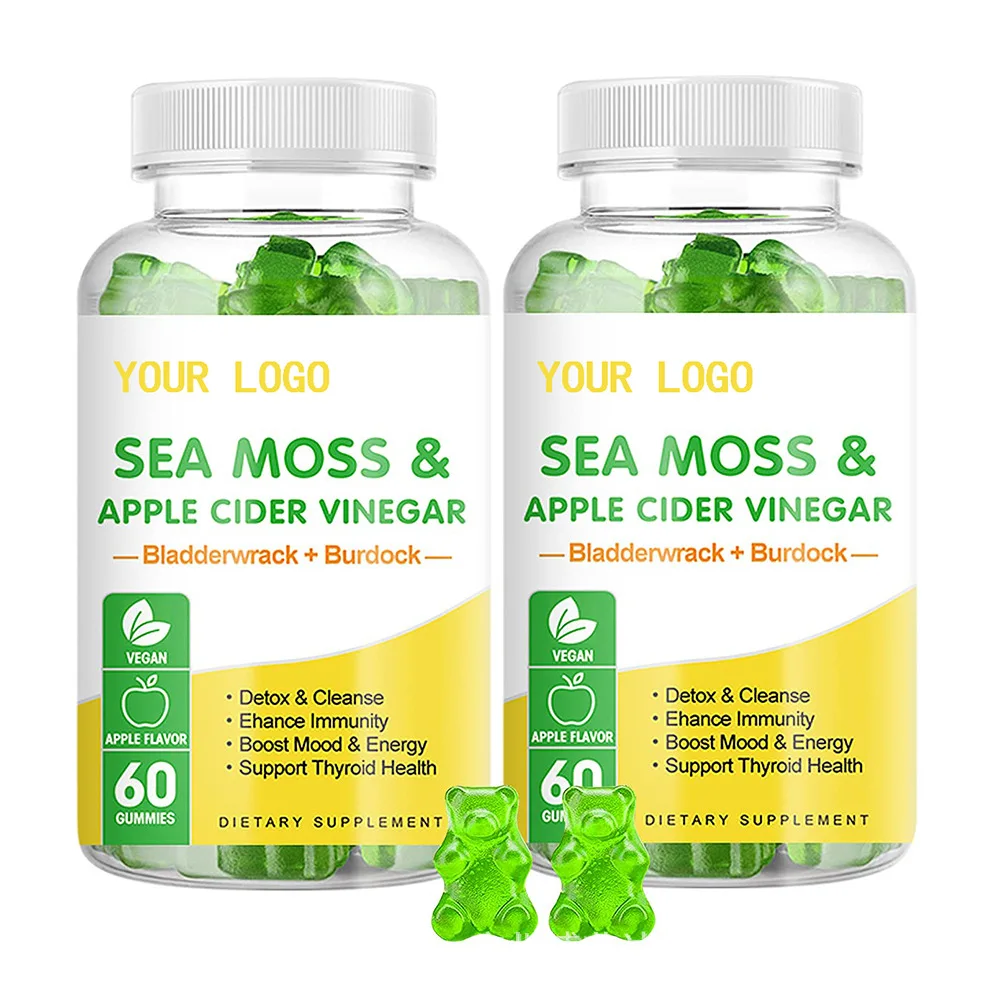 Частная торговая марка Vegan Sea Moss Gummies System 60 Counts Seamoss и