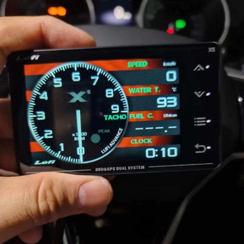 New Lufi  Gauge XS OBD + GPS Car Water Temperature Turbo Oil Temperature G value Gyroscope Multi-function Meter LCD Display