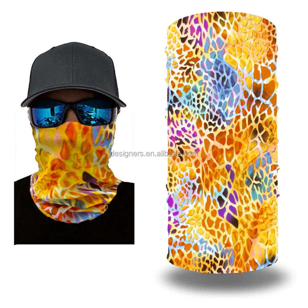 Custom print logo Unisex Multifunctional Headwear Paisley Neck Warmer Camouflage logo tube Bandana