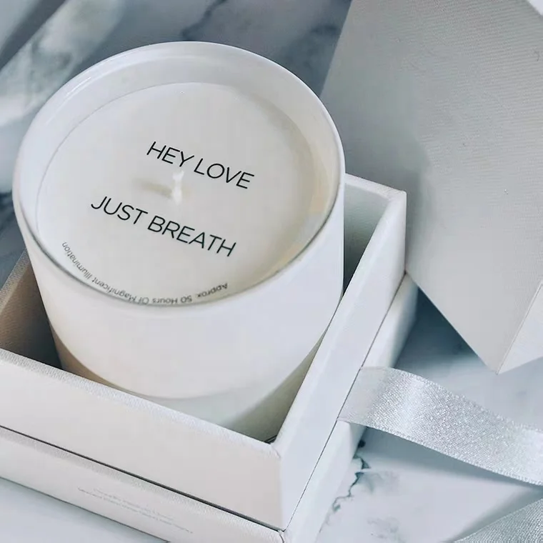 High Quality Wholesale Custom Luxury Ribbon Aroma Home Decor Romantic Smokeless Soy Wax Glass Jar Scented Candles