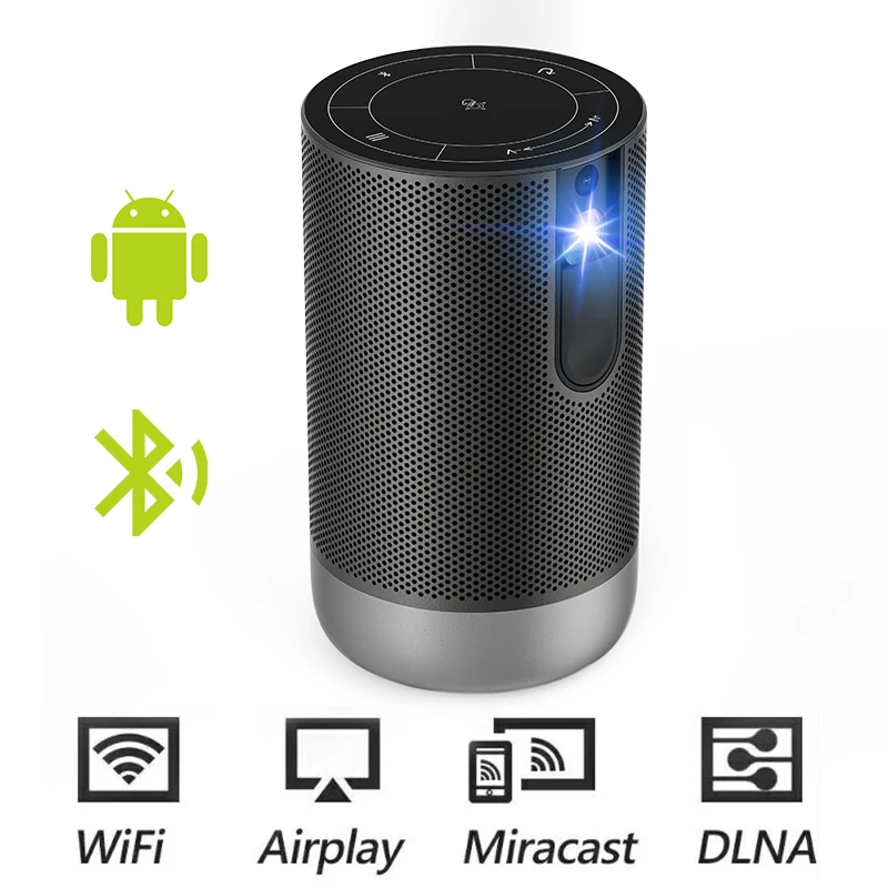 3D DLP Mini Projector 4K 1080P Portable Proyector Para Celular Wifi Movie Projecteur Smart Touch Projector With Android Speaker