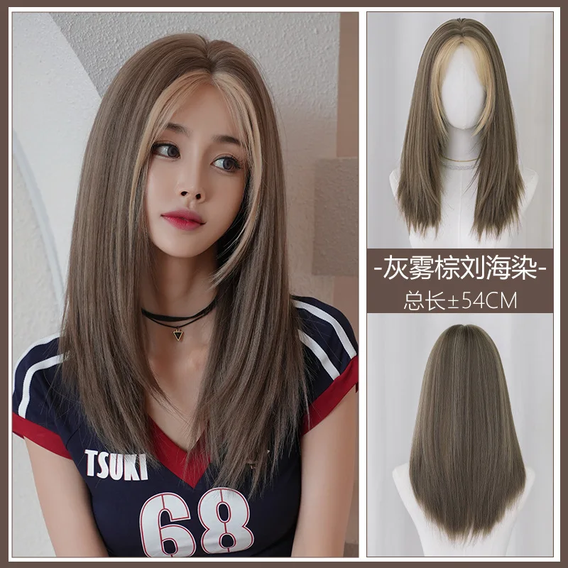 HW227 asia market hot sell 54cm T part smooth soft touch natural straight wig human hair for women