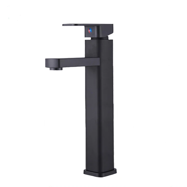 BM-2012H Practical Style Square Tube Single Handle Hot Cold Water with Ceramic Valve Core Tall Bathroom Basin Faucet Mixer