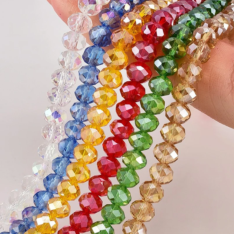 Crystal Faceted Rondelle Beads Wholesale Tyre Beads Crystal Beads For Jewelry Making (PGB003)