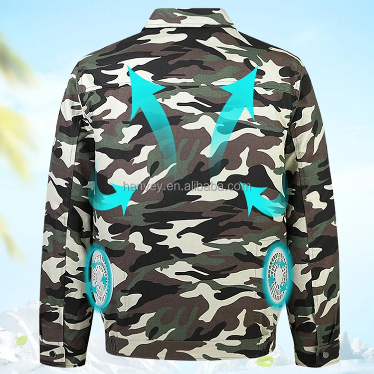 
2021 New Summer custom Sunshine Outdoor Fan Equipped Clothing Workwear OEM Service Air Condition Cooling Jacket Coat With 5V Fan 