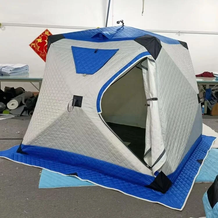 double layers warm winter fish outdoor camping tent