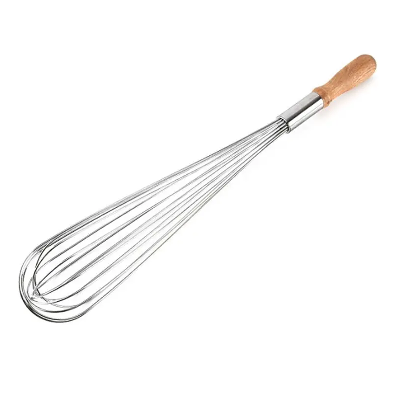 
Lixsun Factories Price 10inch 12inch 14inch 16inch 18inch 20inch Manual Hand Wooden Handle Stainless Steel Egg Whisk Egg Beater 