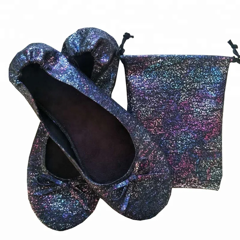 Fashion ballet shoes,foldable flats shoes with pouch