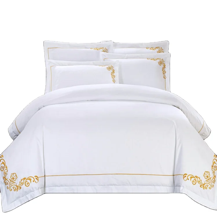 customized size white 60*40 s satin 100% cotton hotel white bedding quilt cover