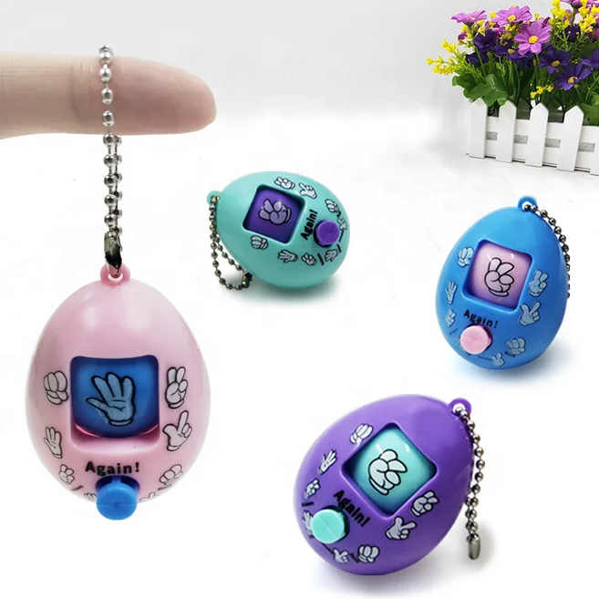 Funny Guess Boxing Face Changing Keychain Pendant Rock Paper Scissors Play Guessing Egg Toy For Family Game