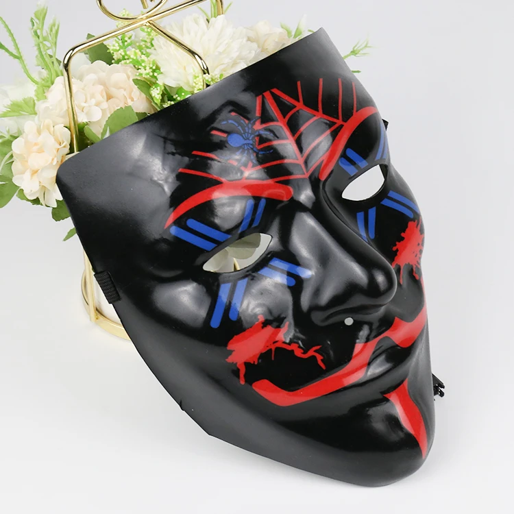 
2021 Amazon Hot Sale Halloween EL Wire Mask LED Rave Party Mask for Cosplay And Halloween 