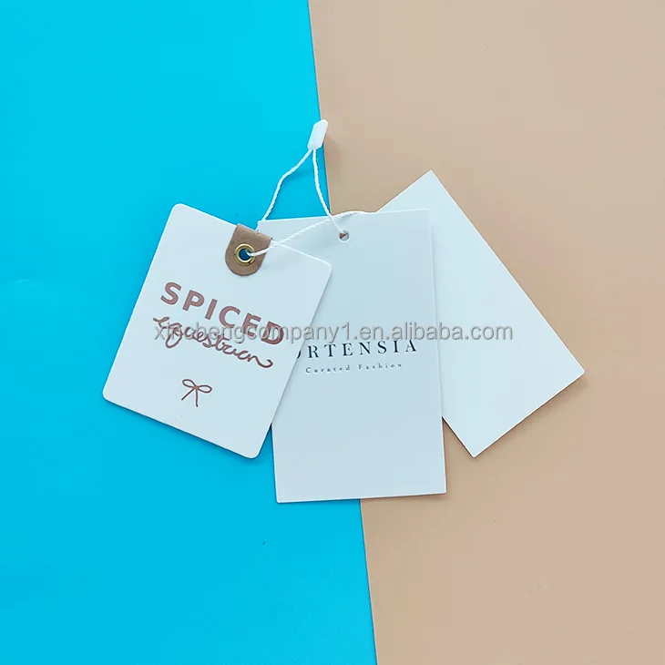 Best selling hang tag rope Custom Clothing seal string Hang Tag Paper Customer Logo Printed clothing tags labels for clothing