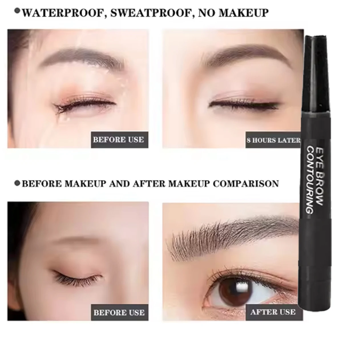 High Quality Waterproof Microblading Natural Brow Pen Eyebrow Contouring Pen Micro-Fork Tip Applicator Microblading Eyebrow Eye