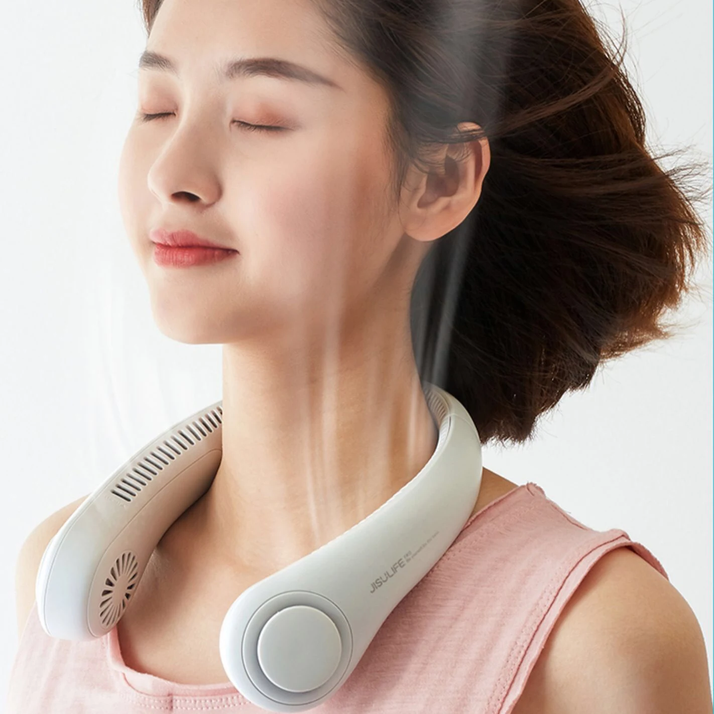 Rechargeable Hands Free Leafless Bladeless 2000 mAh Battery Operated Wearable Personal Portable Neck Headphone fan