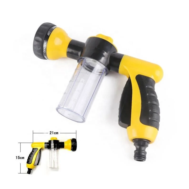 Garden Water Hose Foam Nozzle Soap Dispenser Gun Foam Sprayer for Car Washing Pets Shower Plants Watering
