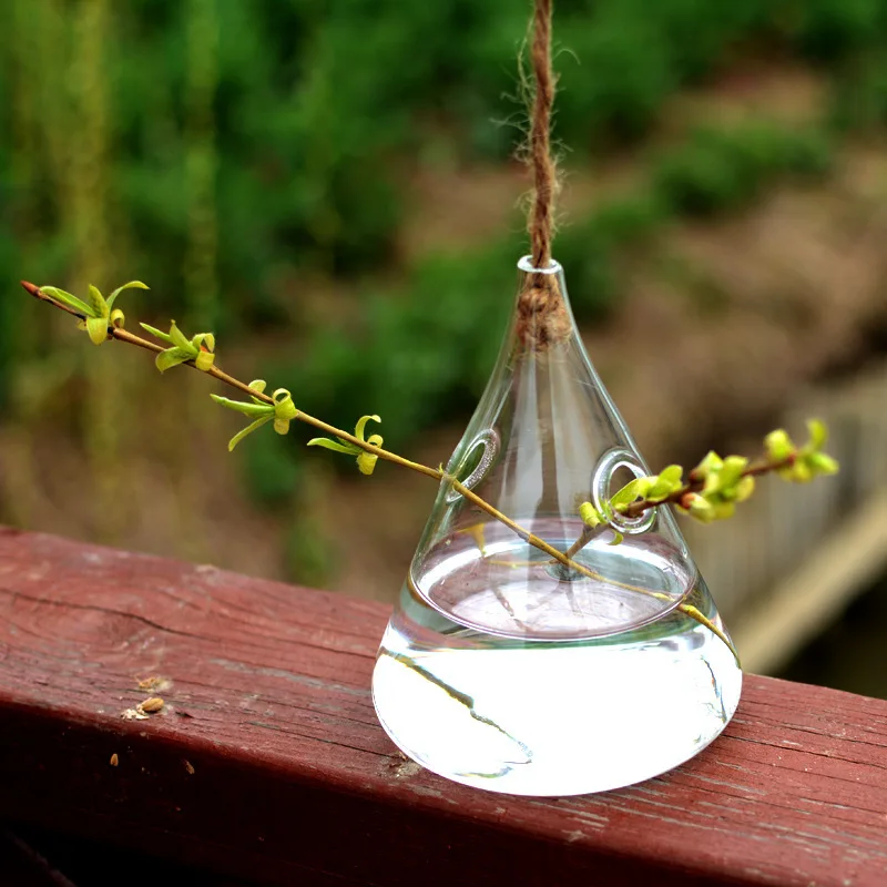 wholesale Hanging Glass Globe Air Planter Terrarium glass bubble vase  glass terrarium with cord