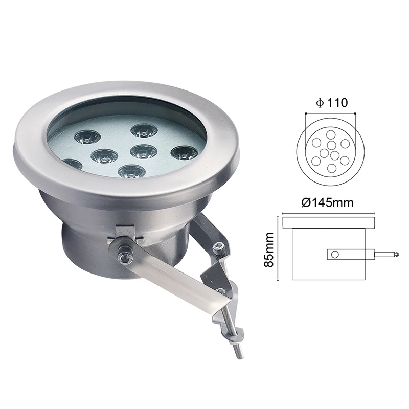 
Wholesale high quality 9w rgbw dmx512 pool lights led underwater swimming pool lights for swimming pool fountain 