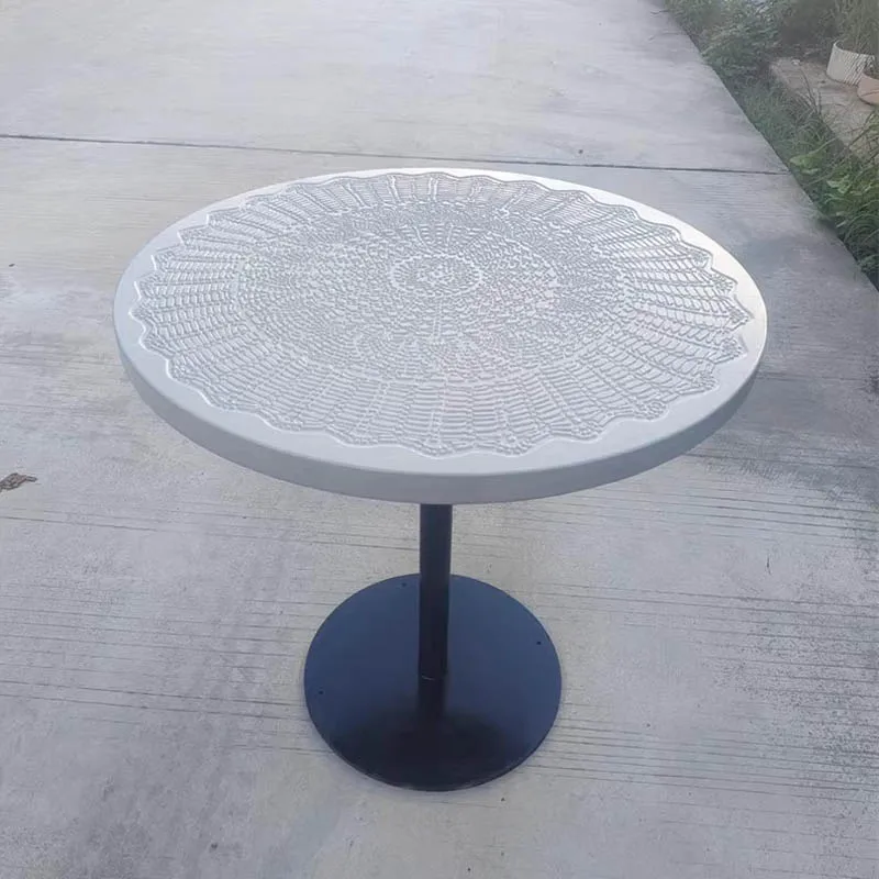 Luxury modern GRC cement table top metal base round Dining table for Home Living Room Furniture