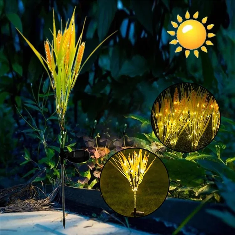 Outdoor Solar Garden Decorative Lamps Simulation Wheat Ear Straw Light for Patio Garden Yard Lawn Pathway