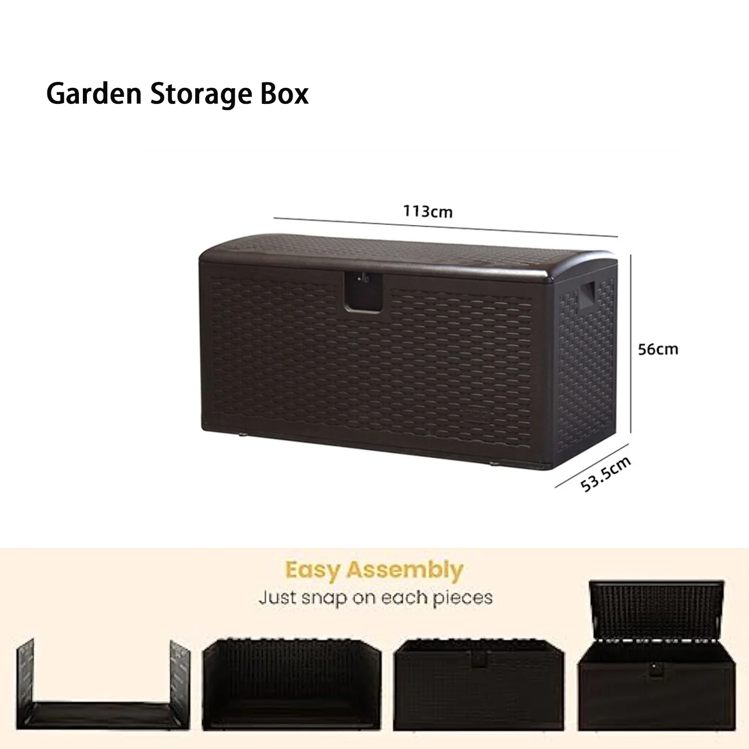 3 in 1 73Gallon Garden Storage Box Waterproof Resin Storage Box Garden Box for  for Indoor & Outdoor