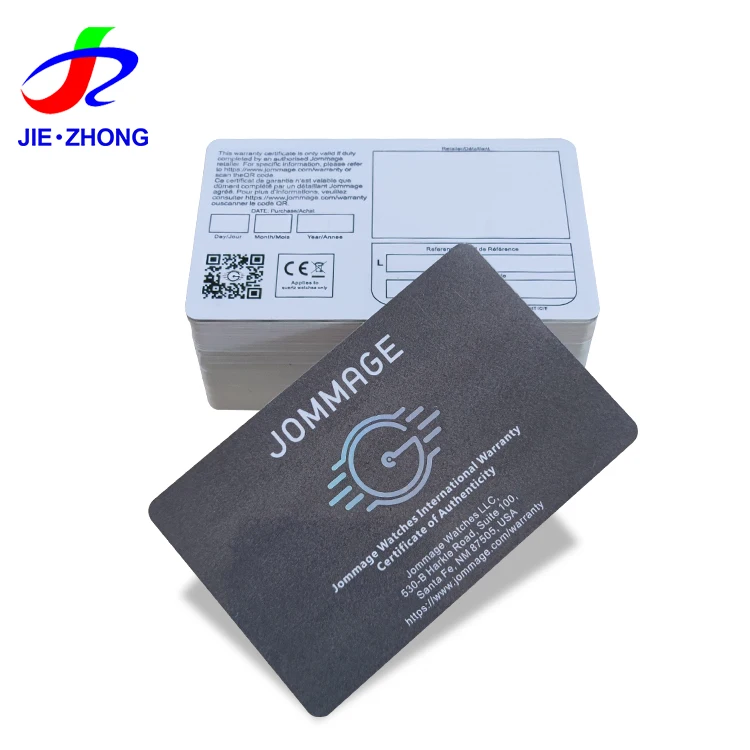 professional Custom Pvc Id Holographic Certificates Authenticity Card With Sticker