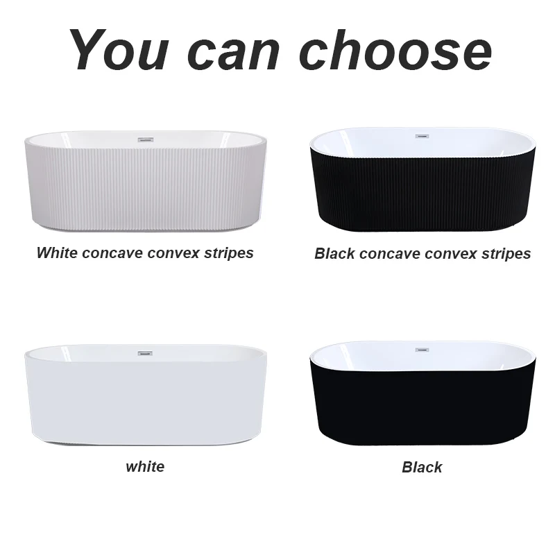 Hot Sale Acrylic Bathtub Modern Design Freestanding Bath Tub White Free Standing Alone Soaking whirlpool Tub