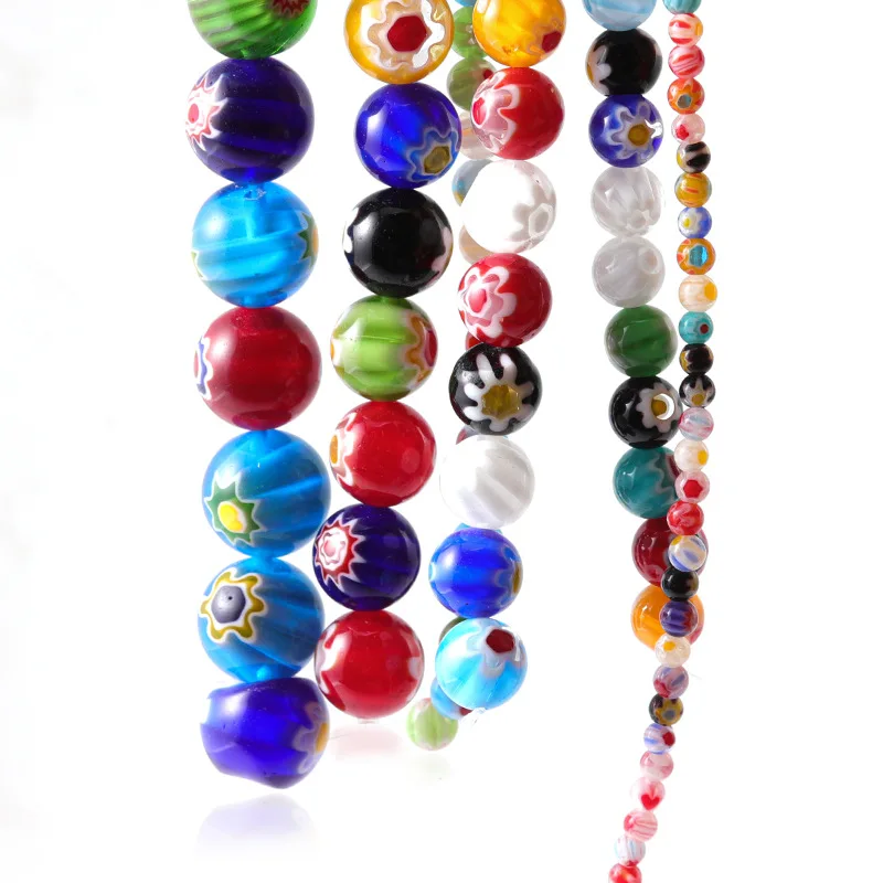 Wholesale Crystal Lampwork Millefiori Lampwork Glass Bead Spacer Bead For Jewelry Making