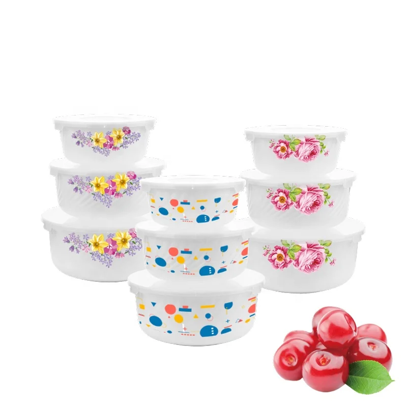 Modern glassware opal glass fresh bowl soup hot sale 3 Pieces/Set Glass Preserving Bowls Ceramic Preserving Bowls with Lid Set