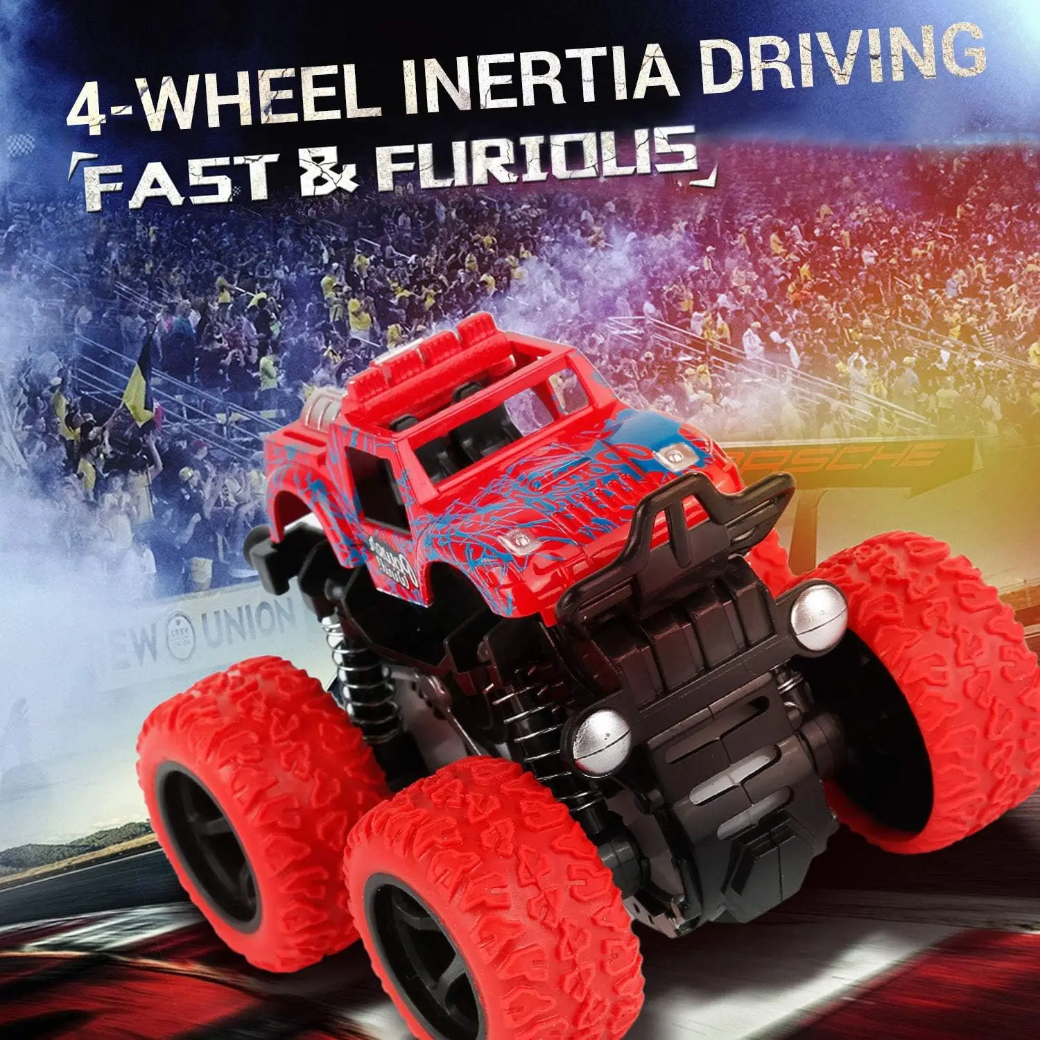 Friction Toy Vehicles Monster Truck 360 Degree Rotation Off Road 4x4 Stunt Car Kids Inertial Car Boy Toys