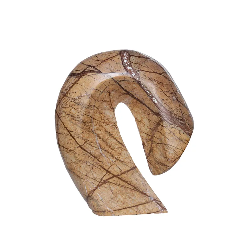 Modern very simple light luxury marble geometric carving nameless model room bedroom cloakroom dressing table decoration