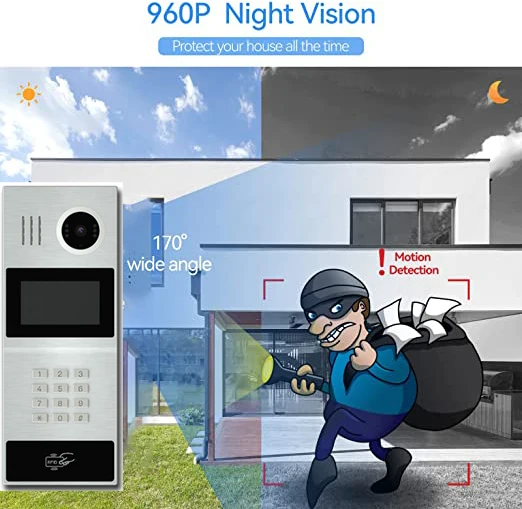 Video Door Phone Intercom Wired IP Intercom Access Control System Multi Apartment